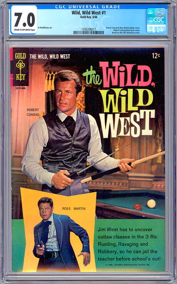 WILD WILD WEST #1 CGC 7.0 CLASSIC 1960’S TV SERIES ROBERT CONRAD PHOTO CVR 1966
