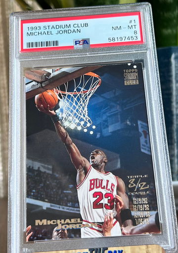 1993 1994 Topps Stadium Club #1 Michael Jordan Chicago Bulls HOF PSA 8 NM-MT 🐐
