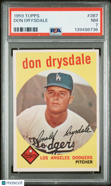 1959 Topps Don Drysdale #387 PSA 7