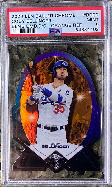 2020 Ben Baller Chrome Cody Bellinger Orange Diamond Die Cut # 13/25 PSA 9