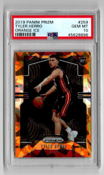 2019-20 Prizm Orange Ice Tyler Herro PSA 10