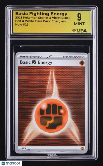 2025 Pokemon Scarlet & Violet Black Bolt & White Flare Basic Fighting Energy Holo MBA 9 #22