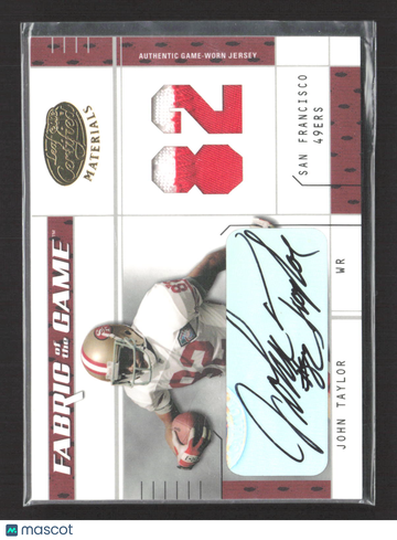 2003 Leaf Certified Materials Fabric of the Game John Taylor #FG-37 /82 Authentic Game-Worn Jersey