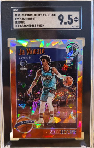2019-20 Hoops Private Stock Ja Morant red cracked ice prizm