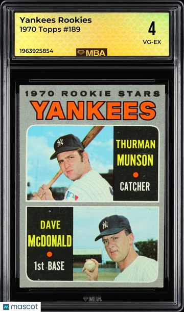 1970 Topps Yankees Rookies #189 RC MBA 4