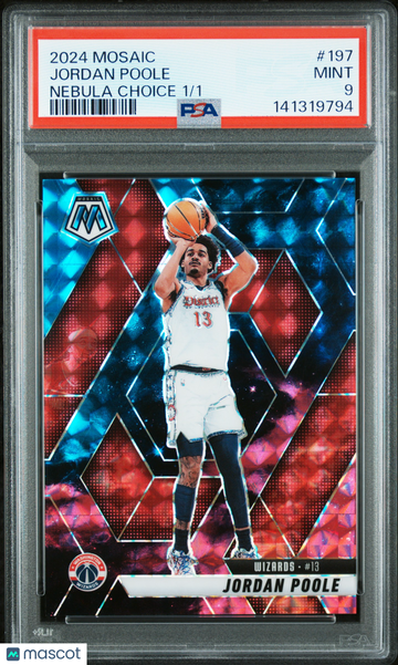 2024 Panini Mosaic Jordan Poole #197 Nebula Choice /1 PSA 9