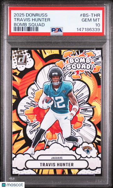 2025 Panini Donruss Bomb Squad Travis Hunter #BS-THR PSA 10