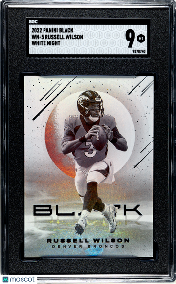 2022 Panini Black Russell Wilson #WN-5 White Night SGC 9