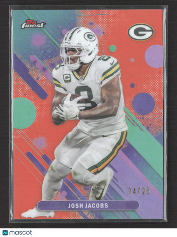 2025 Topps Finest Josh Jacobs #76 Orange Refractor /25