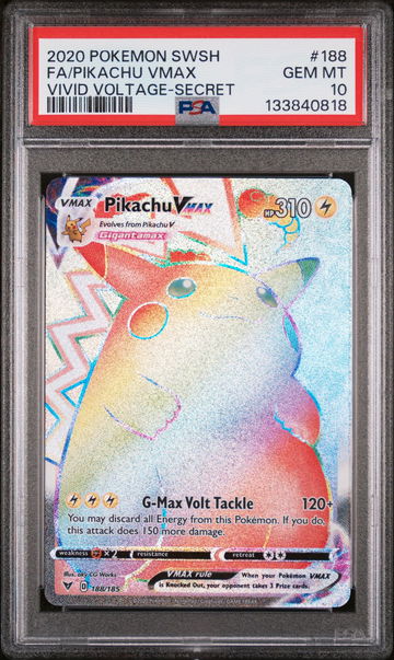 2020 Pokemon Sword and Shield Vivid Voltage Secret Rare Pikachu Vmax #188 PSA 10