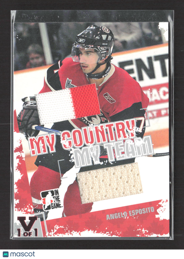 2007 In The Game Heroes and Prospects My Country My Team Angelo Esposito #MCT-05 Silver Version Game-used jersey Memorab