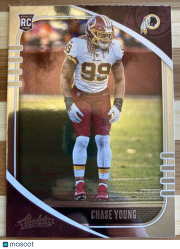 T12 2020 Panini Absolute Chase Young Rookie Card RC #117 Washington Commanders