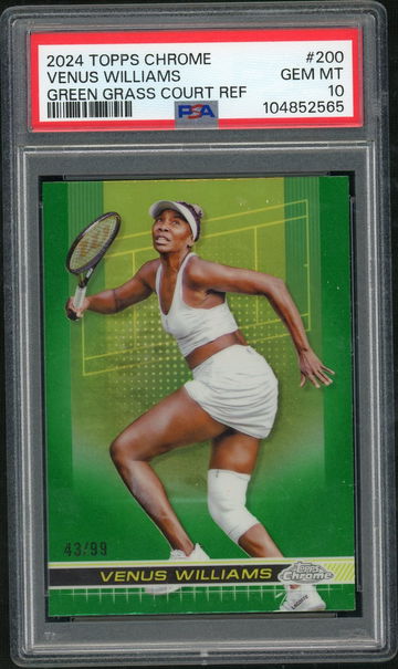 2024 Topps Chrome Green Grass Court Refractor Venus Williams #200 /99 PSA 10