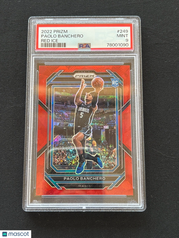 2022 Panini Prizm Paolo Banchero #249 Red Ice Prizm Rookie PSA 9