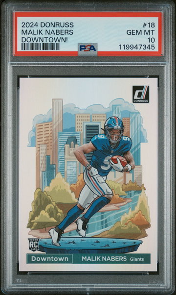 2024 Panini Donruss Downtown Malik Nabers #18 PSA 10