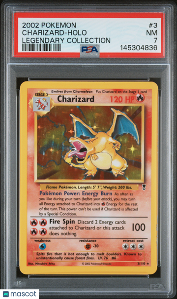 2002 Pokemon Legendary Collection Charizard Holo Legendary Collection PSA 7 #3