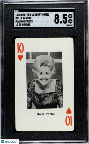 1970 Heather Country Music Playing Cards Dolly Parton 10 Of Hearts SGC 8.5