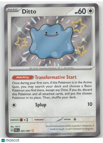 2024 S&V Paldean Fates Ditto Secret Rare #201/091