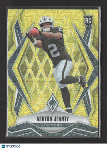 2025 Panini Phoenix Football Ashton Jeanty #158 Yellow RC 08/36