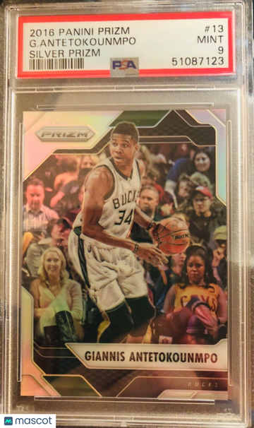 2016 Panini Prizm Giannis Antetokounmpo Silver Prizm #13 Bucks PSA 9 MINT