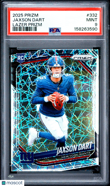 2025 Panini Prizm Jaxson Dart #332 Lazer Rookie PSA 9