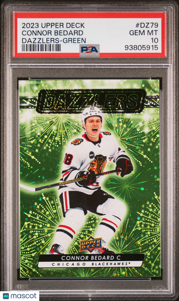 2023 Upper Deck Dazzlers Connor Bedard #DZ79 Green PSA 10