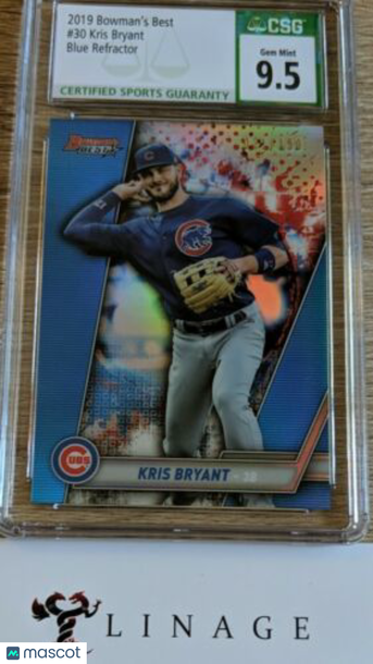 2019 Bowman's Best Kris Bryant Parallel 9.5