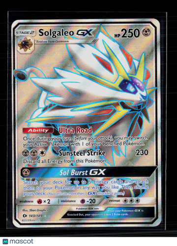 Pokemon 2017 Sun & Moon Solgaleo GX FA #143/149