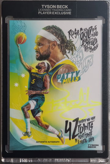 PATTY MILLS X TYSON BECK - AUSTRALIA - MEDAL GAME - NEON UV AUTOGRAPH - LIMITED TO 20