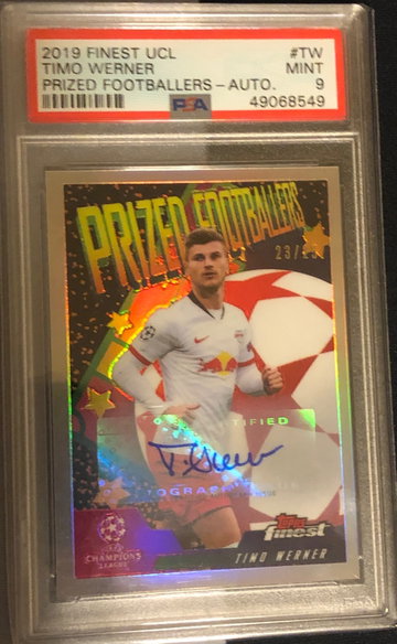 2019 Topps Finest Timo Werner - Prized Footballers Auto - PSA 9 Mint