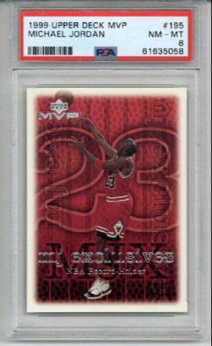 1999 UPPER DECK MVP #195 MICHAEL JORDAN BASKETBALL CARD CHICAGO BULLS PSA 8 RARE