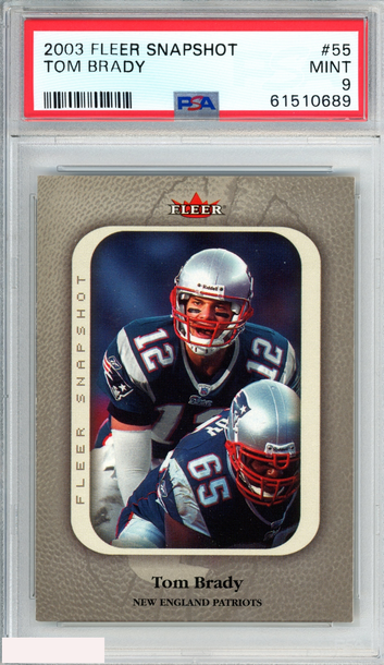 2003 FLEER SNAPSHOT TOM BRADY #55 NEW ENGLAND PATRIOTS PSA 9 MINT