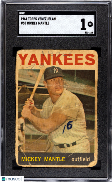 1964 Topps Venezuelan Mickey Mantle #50 SGC 1 PR