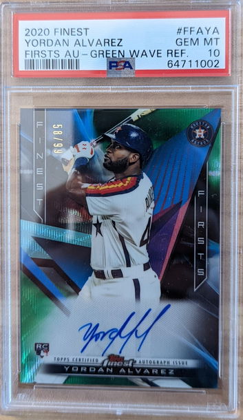 2020 Finest First Yordan Alvarez Auto Autograph Green Wave Refractor /99 #FFAYA PSA 10