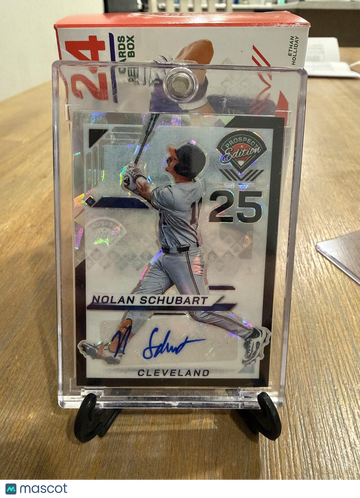 2025 Panini Prospect Edition Nolan Schubart #119 Holo Prospect Ticket Signatures - Black Ice SN AU