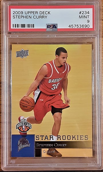 2009 Upper Deck Stephen Curry Rookie Card RC #234 Graded PSA 9 MINT