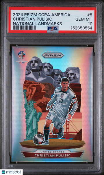 2024 Panini Prizm Conmebol Copa America National Landmarks Christian Pulisic #5 PSA 10