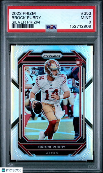 2022 Panini Prizm Brock Purdy #353 Silver Rookie RC PSA 9