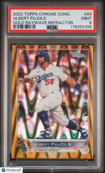 2022 Topps Chrome Sonic Albert Pujols #84 Gold Raywave Refractor PSA 9