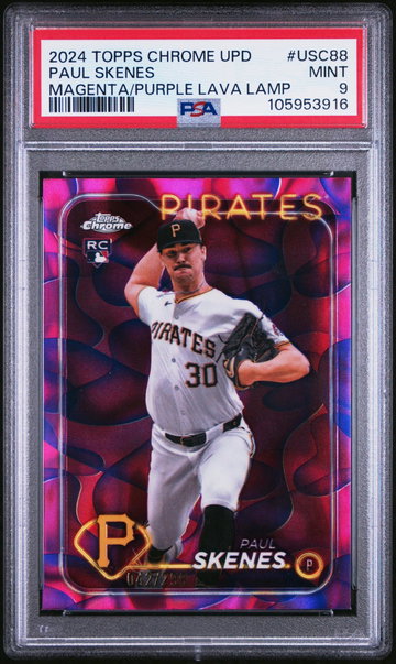 2024 Topps Chrome Update Magenta Purple Lava Lamp Paul Skenes #USC88 /299 PSA 9