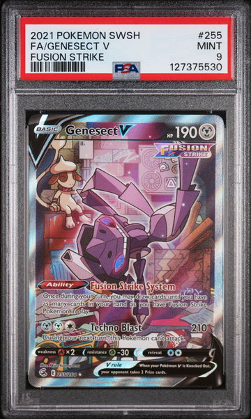 2021 Pokemon Sword and Shield Fusion Strike Genesect V #255 PSA 9