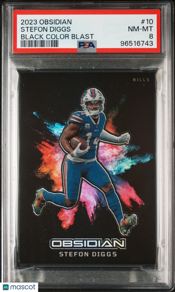 2023 Panini Obsidian Black Color Blast Stefon Diggs #10 PSA 8