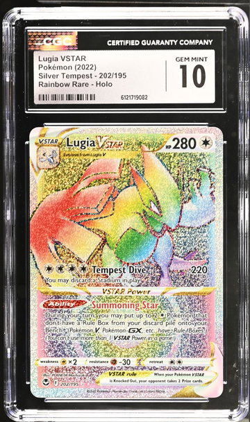 2022 Silver Tempest #202/195 Lugia VSTAR Rainbow Rare - Holo CGC 10