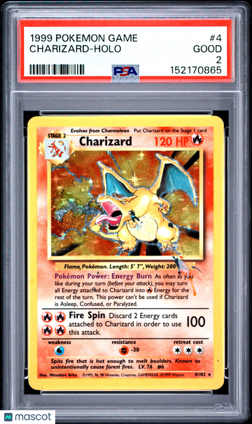 1999 Pokemon Game Charizard Holo PSA 2 #4