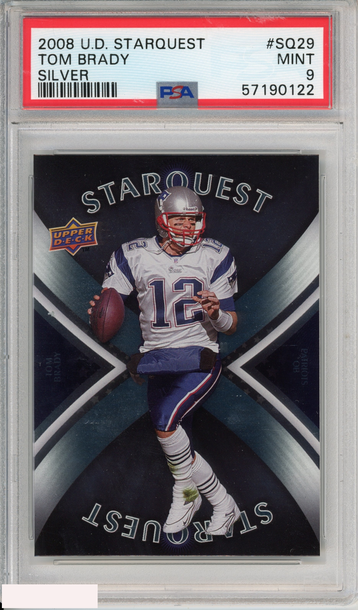 2008 UPPER DECK STARQUEST TOM BRADY #SQ29 SILVER NEW ENGLAND PATRIOTS PSA 9 MINT
