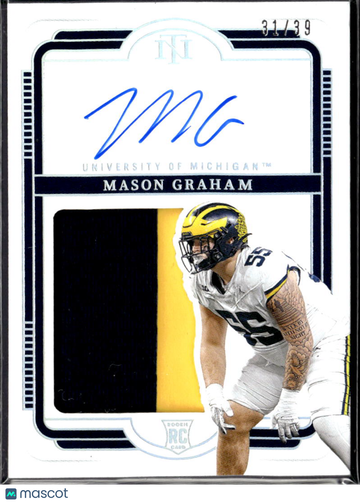 2025 Panini National Treasures Collegiate Mason Graham #119 /39 Patch RC