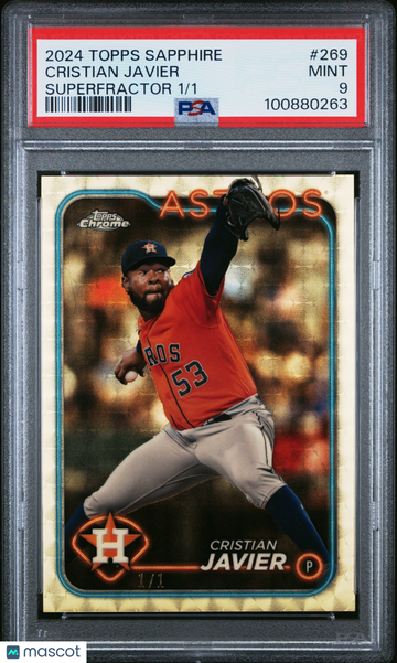 2024 Topps Chrome Sapphire Cristian Javier #269 Superfractor /1 PSA 9