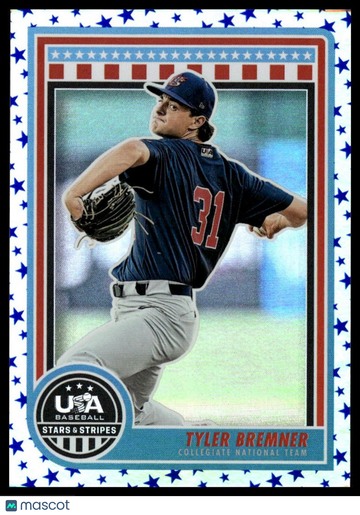 2025 Panini Stars and Stripes USA Baseball Tyler Bremner #51 Stars