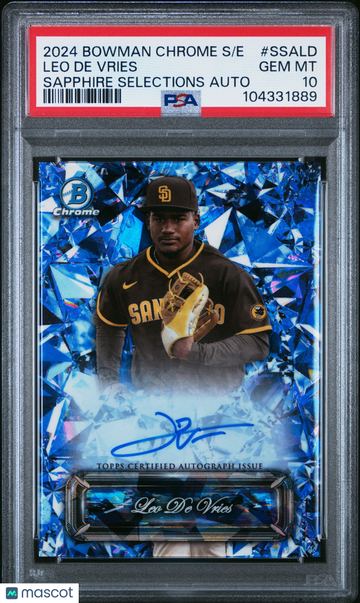 2024 Bowman Chrome Sapphire Edition Sapphire Selections Auto Leo De Vries #SSALD PSA 10