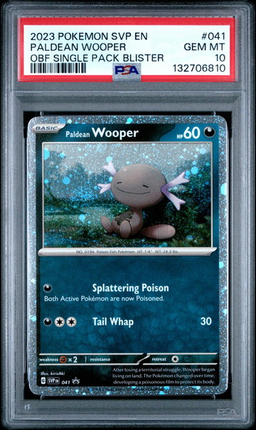 2023 Black Star Promos English Obsidian Flames 1-Pack Blister Paldean Wooper #41 PSA 10